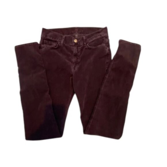 7 For All Mankind Sophie Corduroy Jeans Pants Burgundy Cabernet Wine 29 - Picture 1 of 16
